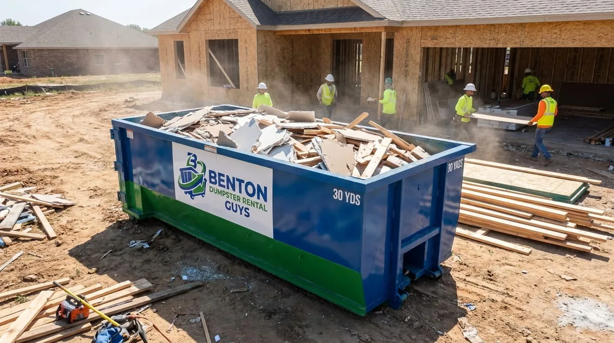 Row of roll-off dumpsters in different sizes